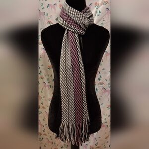 EUC Missoni Purple Grey & Black Wool Blend ZigZag Quiet Luxury Casual Scarf
